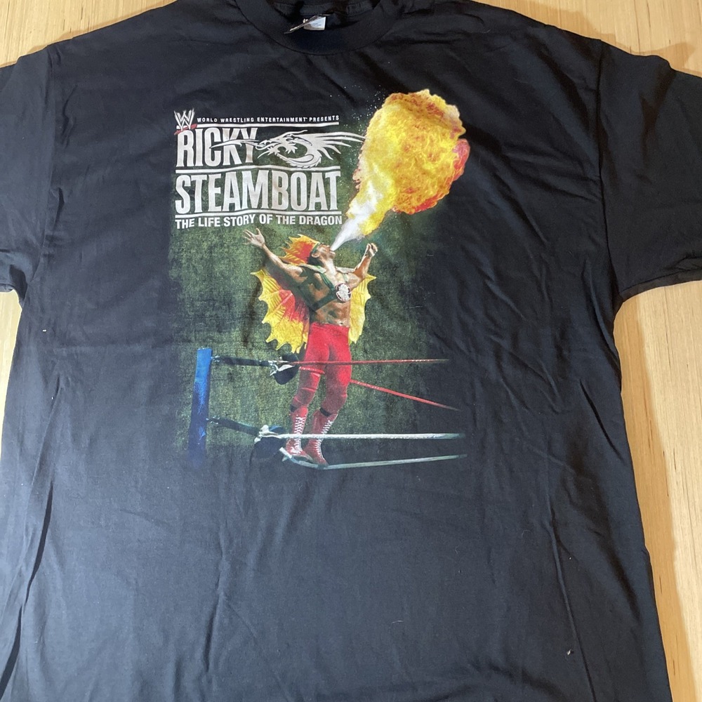 WWE Ricky Steamboat The Life Story Of The Dragon‎ Graphic T-Shirt  2XL 2008 NOS